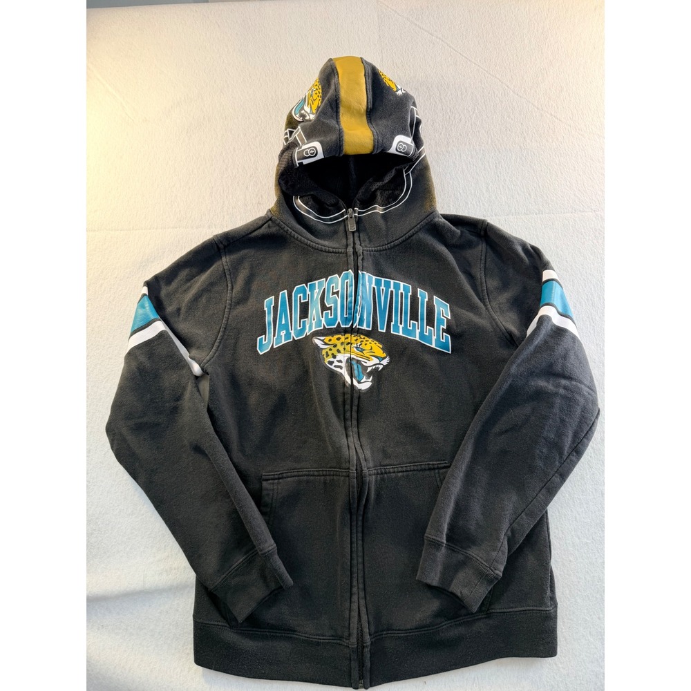 Jacksonville Jaguars NFL Youth Large 14/16 Full Zip Hoodie Helmet Graphic